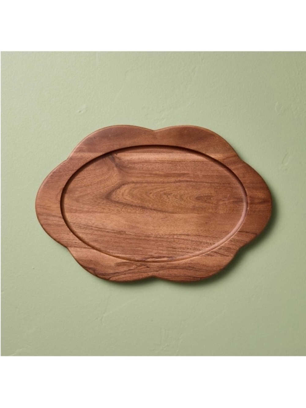 12" Small Wood Scallop Oval Tray - Hearth & Hand™ with Magnolia BRAND NEW